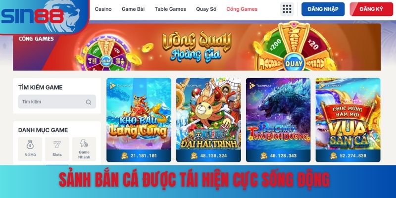Sảnh bắn cá được tái hiện cực sống động