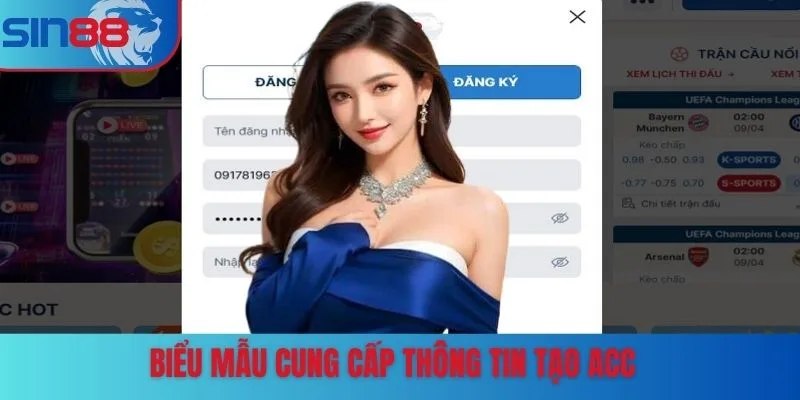 Biểu mẫu cung cấp thông tin tạo acc
